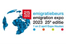 Emigratiebeurs/Emigration Expo 1 en 2 april 2023 Expo Houten